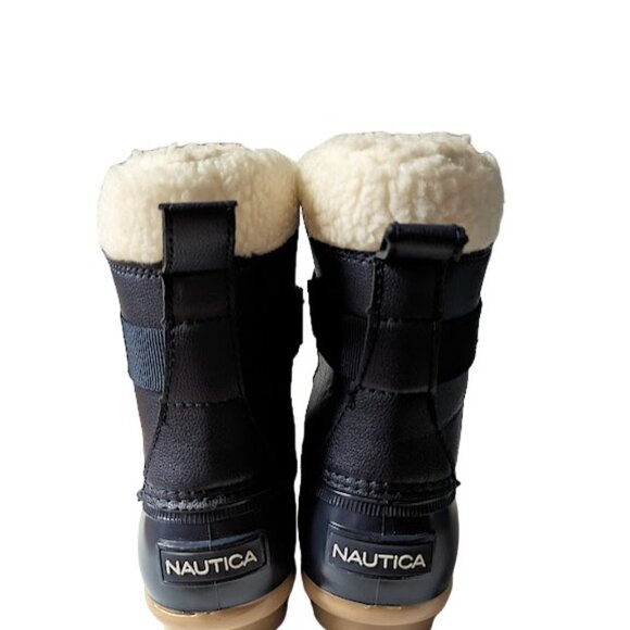 Nautica Women Navy Blue Faux Leather Lace-Up Round Toe Duck Boot Size 9 NWT NWOB - Picture 3 of 7